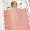 mimixiong 100% Cotton Knitted Cellular Baby Blanket for Boy Girls