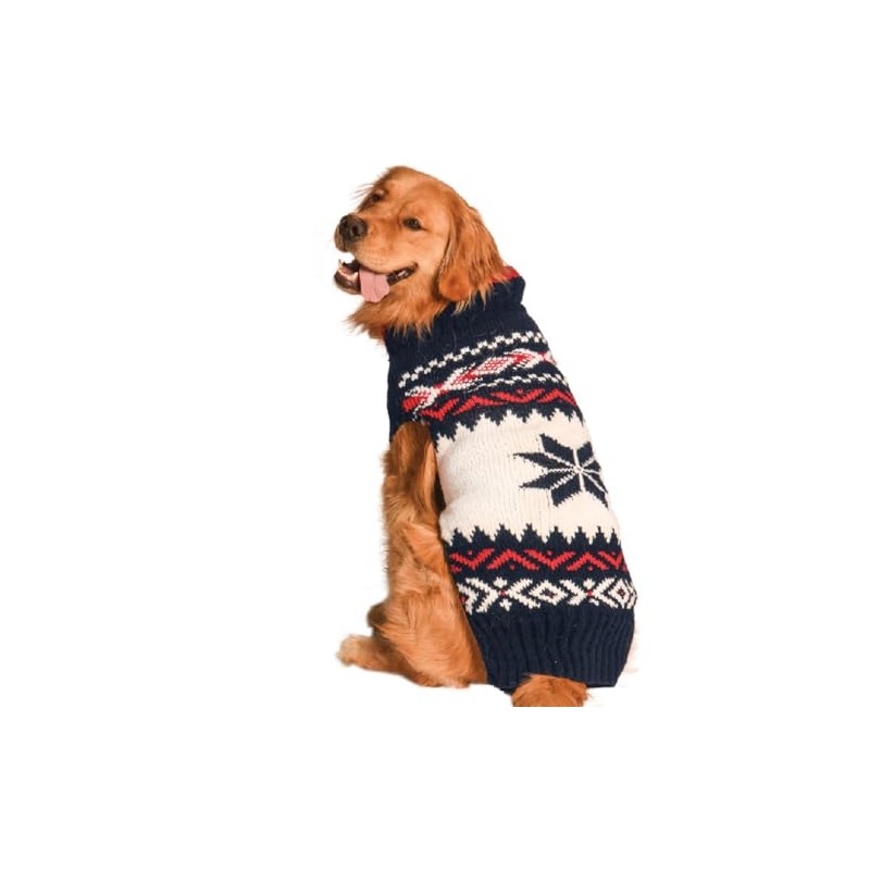 Chilly Dog Navy Vail Dog Sweater (Medium)