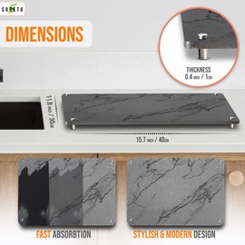 SORETO Large Stone Dish Drying Mat for Kitchen Counter – 15.7" x 11.8" Diatomite Absorbent Fast-Dry Dish Mat, Non-Slip, Anti-Odor, Scratch-Resistant