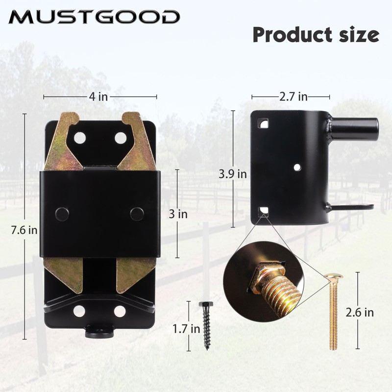 MustGood Heavy Duty Farm Gate Latch 2 Way Gate Latch