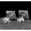 Mother of Pearl Stud Earrings Square - 925 Sterling Silver