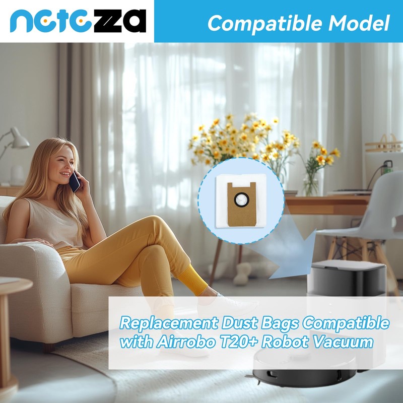 T20 Dust Bags Replacement Compatible with Airrobo T20+ Robot Vacuum