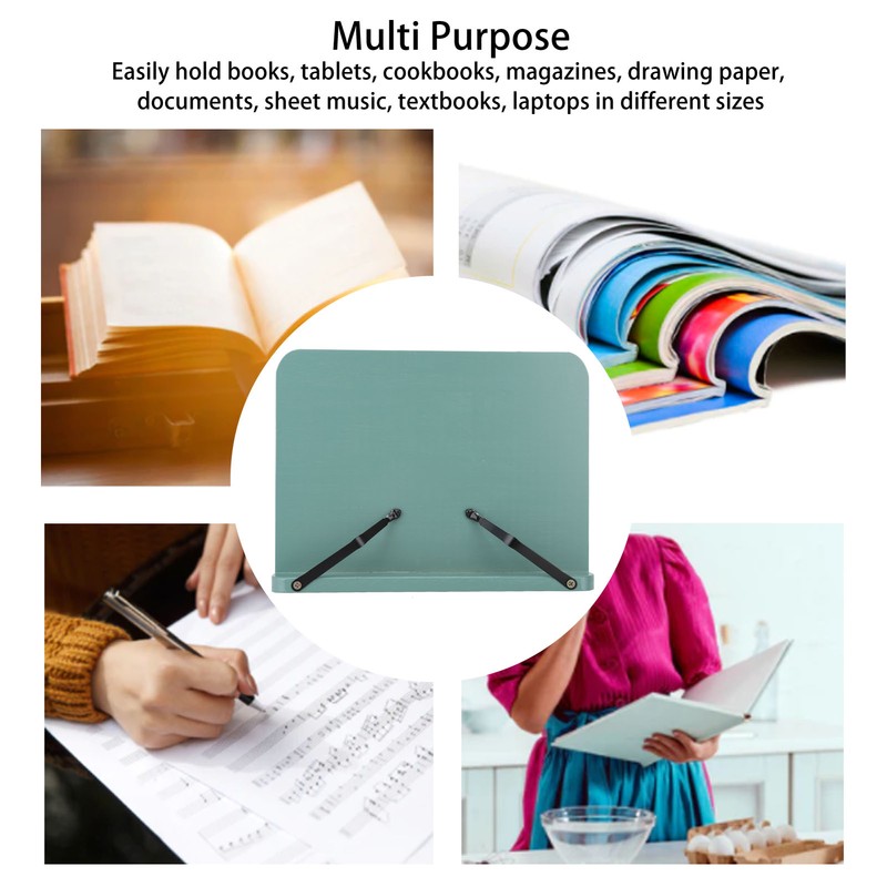 Book Stand Adjustable Angle Foldable Small Desk Bookrest with Page