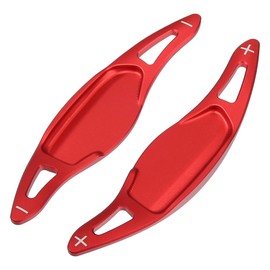 A ABSOPRO Steering Wheel Shift Paddle Cover Shifter Extension for Kia 2018-2022 Aluminum Alloy Red (Set of 2)