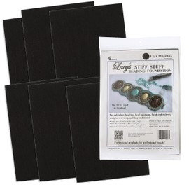 Lacy’s Stiff Stuff Beading Foundation – 8.5 x 11 inches - Black Fabric - 6 Sheets - Made in The USA - Stiff & Durable Material Used for Bead & Stitch Embroidery, Cabochon Beading and Sewing