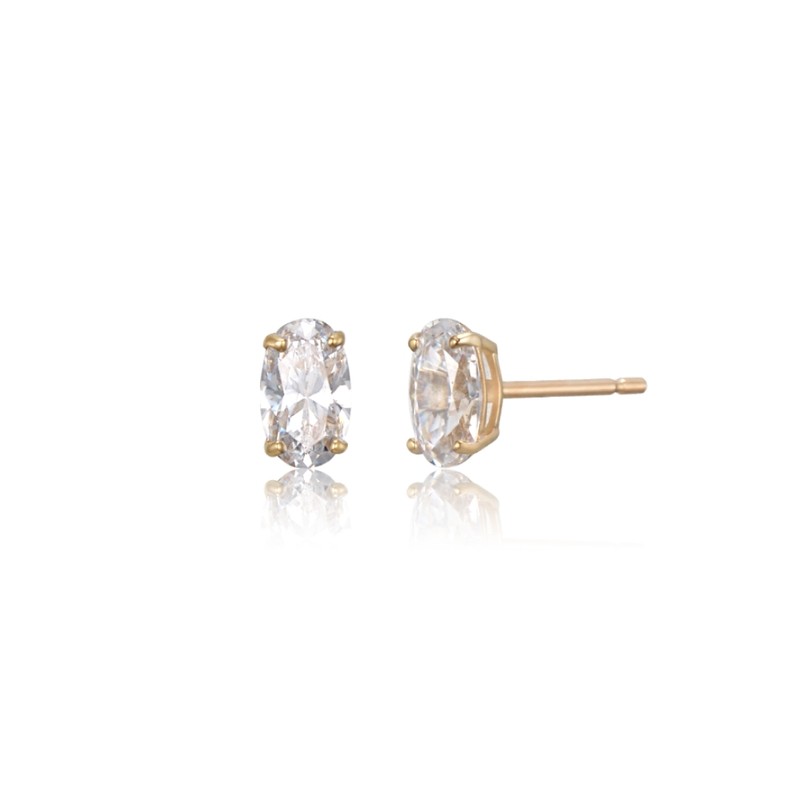 14k Almond Oval Earrings M Piercing Individual / 14k 아몬드