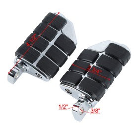 Motorcycle Foot Pegs Chrome Highway Pegs Footrest Aluminum Motorcycle Footboards for Harley Davidson Street Glide Softail Sportster Dyna for Yamaha Suzuki Kawasaki Honda