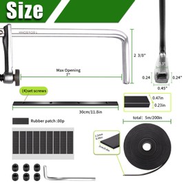 Coldairsoap Track Saw Guide Rail Accessory Kit for Festool, Makita & DeWalt, 2PK 8-3/4" Track Saw Clamps, 55" Guide Rail Splinter Guard Replacement Strip, 80P Rubber Patches & 2PK Connector