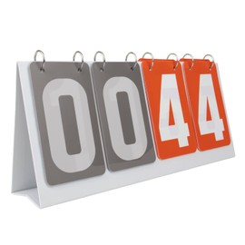GOGO 4-Digital PVC Score Keeper Tabletop Scoreboard Portable for Match (Grey VS Red Card)