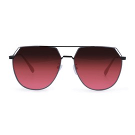 TOPFOXX - Farrah - Designer Aviator Sunglasses For Women - Oversized Sunnies - Includes Carrying Case and Cleaning Cloth (One Size, Ruby)