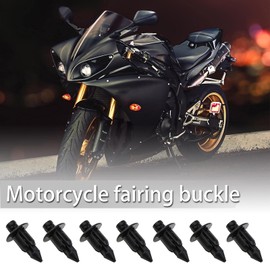 eMagTech 30x Plastic Fairing Clip Rivet Trim Panel Retainer Black 6mm Hole Compatible with Honda Yamaha Suzuki Kawasaki