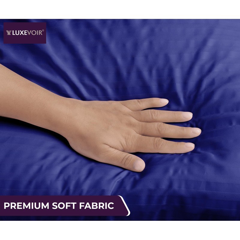 Luxevoir® Pillow Cases 2 Pack - Ultrasoft Satin Stripe Microfiber