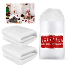 BESTEEL 2 Pack Christmas Snow Roll 3 Foot X 8 Foot Artificial Snow Blankets + 18OZ Christmas Fake Snow Decor Artificial Snow for Christmas Decorations Mantle Christmas Village Display Like Fluffy Snow