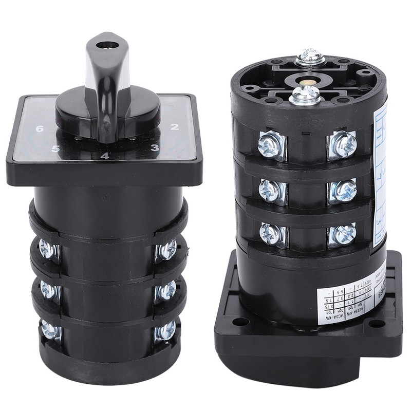 500V 20A 7-Position 12 Terminals Locking Type 0-1-2-3-4-5-6 Cam Changeover