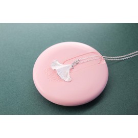 Helen de Lete 3D Ginkgo Leaf Sterling Silver Choker Necklace-silver