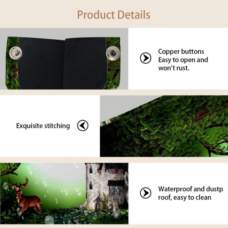 2 Pack Tissue Box Cover Holder, Elk in Forest Castle