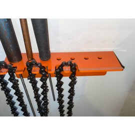 Generic Chainsaw Chain & Tool Rack Hanger Shelf Garage Wall Hook Steel Metal Orange USA Made for Stihl Husqvarna
