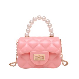 FONETTOS Mini Jelly Purse, Girls Mini Bag Children Small Crossbody Purse Kid with Gold Chain