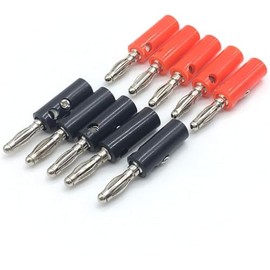10pcs 4 mm Banana Plug Jack Banana Screw Head Black Red Nickel-Plated Plastic Lantern Plug