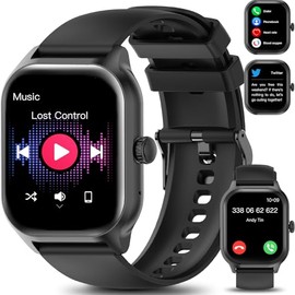 LAOYABB Smartwatch Women Men with Phone Function, 2.01 Inch Touchscreen Fitness Watch with Heart Rate Monitor and Sleep Monitor, IP68 Waterproof Sports Watch with Digital Timer, Sports Watch for iOS