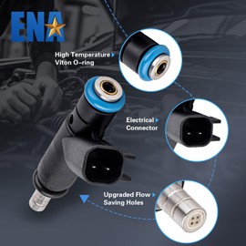 ENA 4 Holes Fuel Injectors Compatible with Dodge Ram Charger Durango Dakota Jeep Grand Cherokee Commander Chrysler 300 Aspen Ram 1500 4.7L 2006 2007 2008 2009 2010 2011 Replacement for FJ731 Set of 8