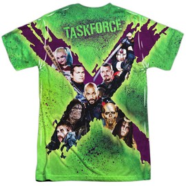 Popfunk Suicide Squad Taskforce X Unisex Adult Sublimated Costume T-Shirt (Front/Back), Large Multicolor