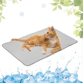 LEZUAN Cooling Mat Dogs, Washable Cooling Blanket Cats, Summer Self-Cooling Dog Mat, Non-Toxic Cooling Cushion for Pets, Self Cooling Dog Cold Mat (Grey, 30 x 40 cm)