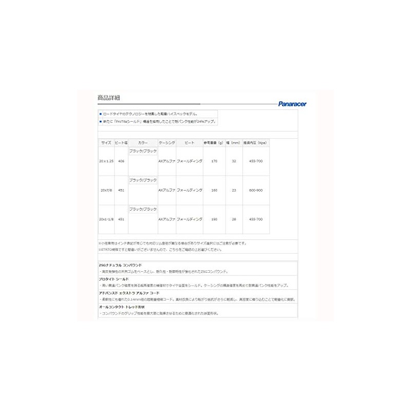 Panaracer Minute Light (Protite) Small Wheel Tire 20" [Black/Black 20x1-1/8