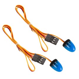 KEEDA Pack of 2 RC LED Light Rotating Flashing Lamp Police Lighting for 1/8 1/10 RC Model Car HSP SCX10 1/14 RC Car Tamiya Tractor RC Engineering Truck (Blue)