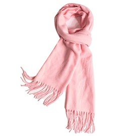 TUSHUSTY Scarf For Men Women Winter Warm Neck Plaid Solid Scarves Fall Softest Classic Pink