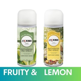 Automatic Spray ,HEXIBII InstaFresher for Home & Car - Floral Scented Air Freshener with Odor Elimination Spray, 6.2 Oz, Pack of 3, Safe & Tested Formula:_FRUITY & LEMON 