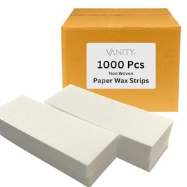 Vanity UK 1000 Pcs Paper Wax Strips Non Woven Disposable Plain White Waxing Sheets Professional Salon Quality Body Hair Removal Warm Soft Wax or Sugaring