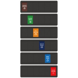 Office Sign-6 Options Door Signs In A Meeting/Out Of Office/Do Not Disturb/Working From Home/Please Knock/Back Soon Privacy Door Slider Sign for Meeting & Conference Room