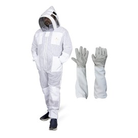 Bee Suit for Men & Women Beekeeping Suit Sting Proof Bee Veil Ultra Ventilated Full Body Beekeeper Suit with Gloves