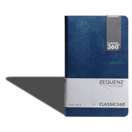 Zequenz Classic 360 Galaxy Series, Size: Large, Color: Blue, Paper: Ruled, Soft Cover Journal Notebook, 5.1" x 8.25", 128 sheets / 256 pages, Ruled, Lined Premium Paper