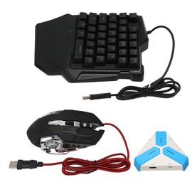 Denash Keyboard Mouse Converter Combo, Plug and Play High Sensitivity Silent Gaming Keyboard Mobile Game Converter 5.0 for Mobile Game