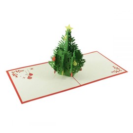 3D Christmas Tree Card I Pop-Up Greeting Card for Christmas I Extraordinary Christmas Card with Decorated Christmas Tree