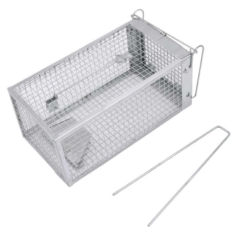 Iron Rat Mouse Trap Cage Single Door Live Animal Trap