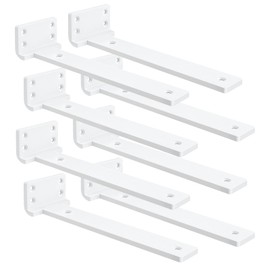 Floating Shelf Bracket 8 inch 8 Pack L Brackets for Shelves White Metal Heavy Duty Shelf Brackets for DIY Decorative with Mounting Hardware