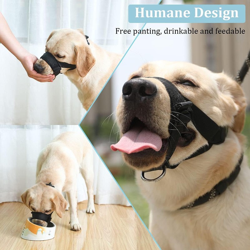 Voarge Dog Muzzle, Nylon Soft Dog Muzzle, Prevent Biting Barking,