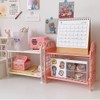 QUMENEY Desktop Rack Cosmetic Stationery Storage Holder, 2-Tier Multifunctional Plastic
