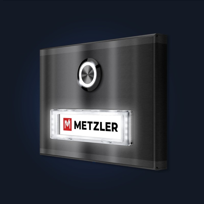 Metzler Surface-Mounted Doorbell Made of Stainless Steel – Interchangeable Name
