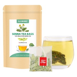 Senna Tea Bags, Made with Natural Senna Leaves, for Defecate, Moisten Bowel and Help Urinate, No Flavoring & No Additives & Caffeine Free, 50 Bags.