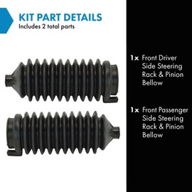 TRQ Rack Pinion Inner Tie Rod Steering Bellow Boot LH RH Pair 2 Piece for Chevy GMC Buick