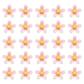CoCud Mini Resin Flower, 0.31" Diameter, Miniature Tiny Flowers Dollhouse Pink - (Applications: for Fairy Garden Dollhouse Decorations Party Favors Micro Landscaping) 50-Pieces