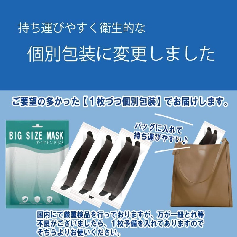 【フェザーストアブランド】冷感大きいサイズの柳葉型マスク 接触冷感 ワイドサイズの柳葉型マスク ひんやり涼しい 立体マスク 3段構造 ダイヤモンド形状 韓国マスク型 4ｍｍソフト丸紐 大きめ