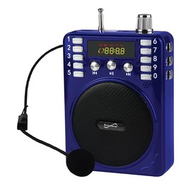 Supersonic SC-1443BT Lightweight Bluetooth Portable PA System Voice Amplifier Built-in BT Receiver, LED Display, FM, USB/SD/AUX Input Karaoke Jack, Mic, Recording & Repeat (SC-1443BT Blue)