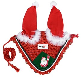 Christmas Santa Claus Horse Ear Bonnet Net Hat Hood Mask Fly veil Full Pony COB (FULL)