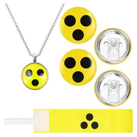 FLEXNOVA 6 Piece Blind Badge Set Including 1 Blind Bandage for Arm with Velcro Fastening & 1 Necklace for Blind & 4 Blind Badges with Clamp Blind Sign Plaque for Visually Impaired