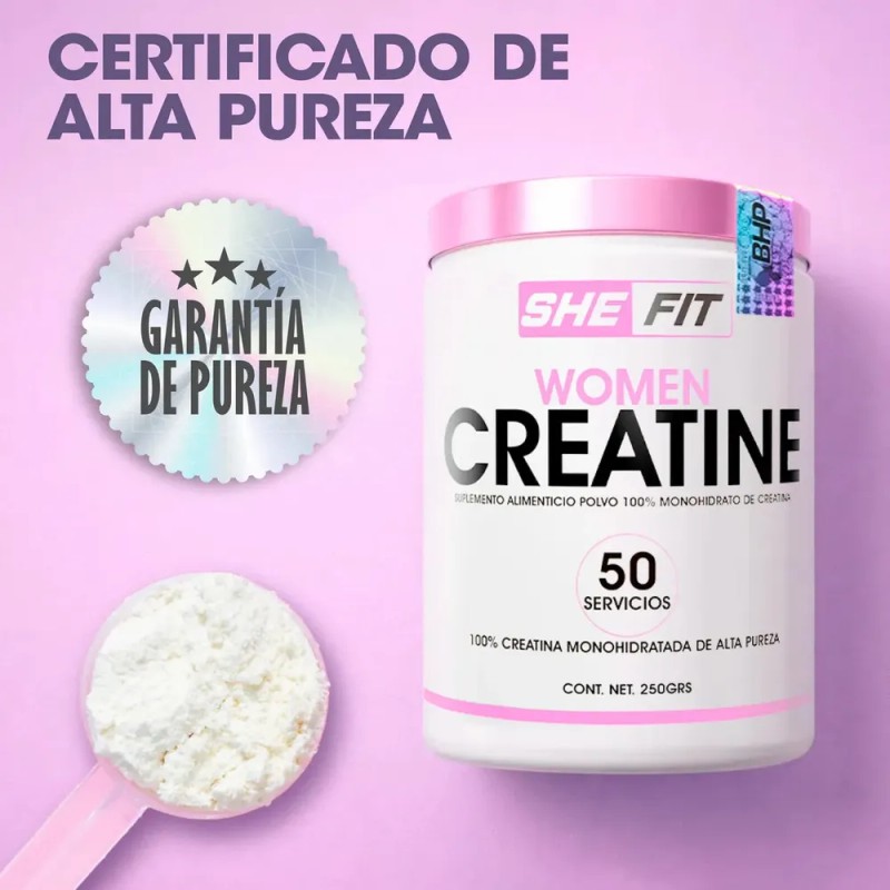 SHE FIT Women Creatina 250 Gr 50 Serv Sabor Sin